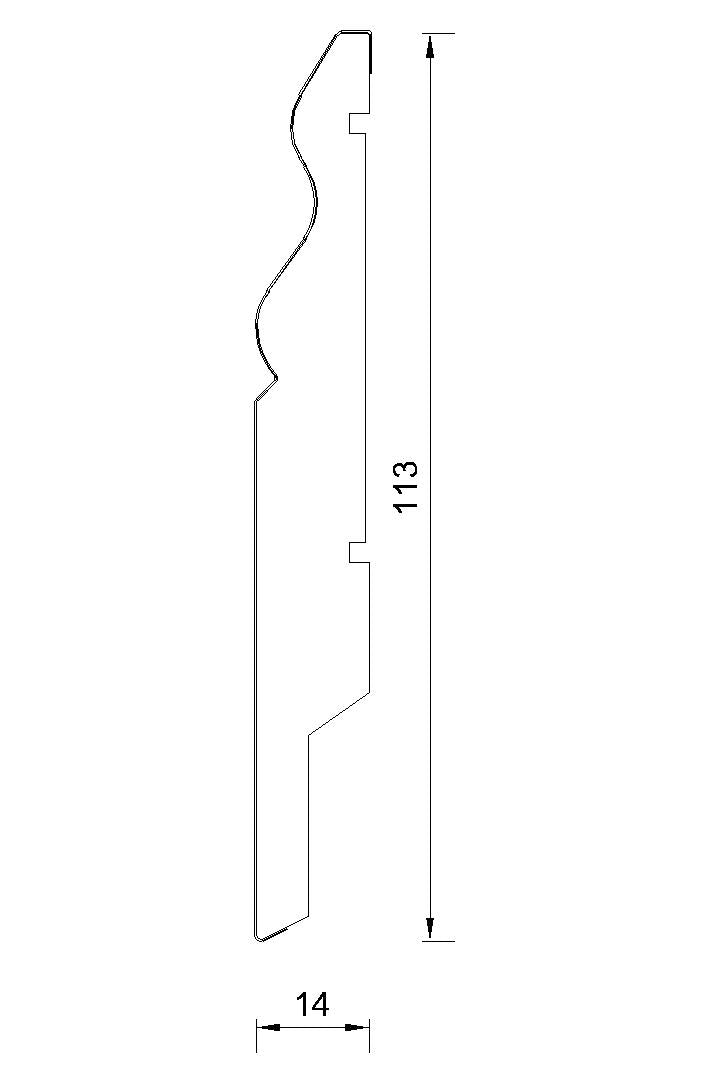 White Skirting Board  14113 OGEE K – White 1010 – Pack of 5