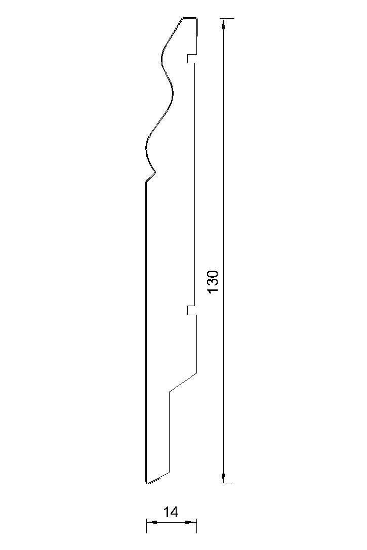 White Skirting Board  14130 OGEE K – White 1010 – Pack of 5