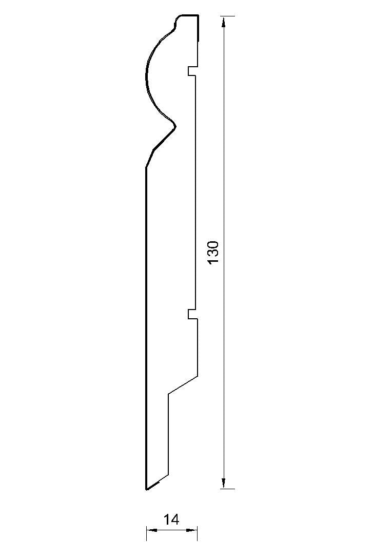 White Skirting Board 14130 TOROS K – White 1010 – Pack of 5 | FloorTrim UK