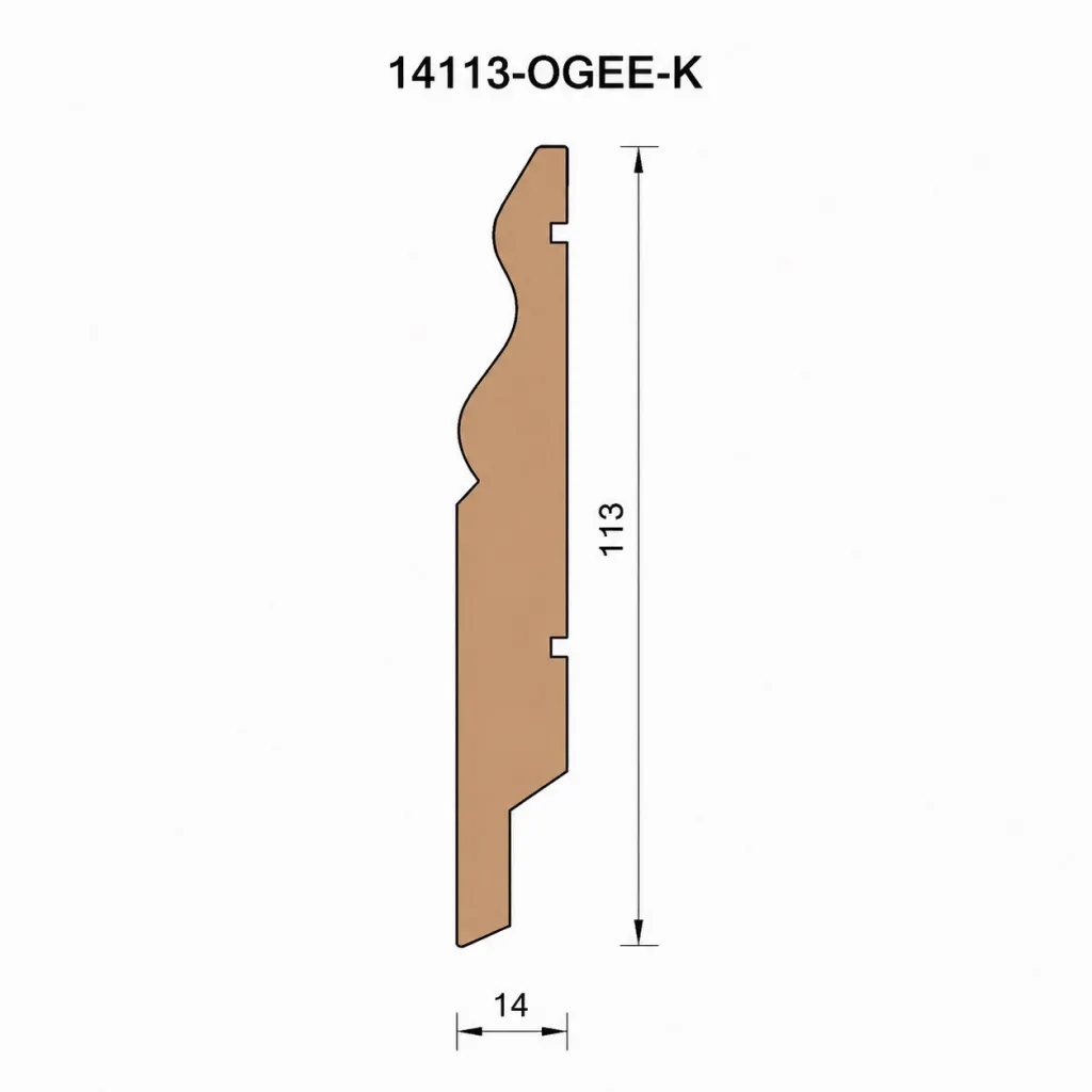 White MDF Ogee Skirting Board 113 × 14 mm – Pack of 5