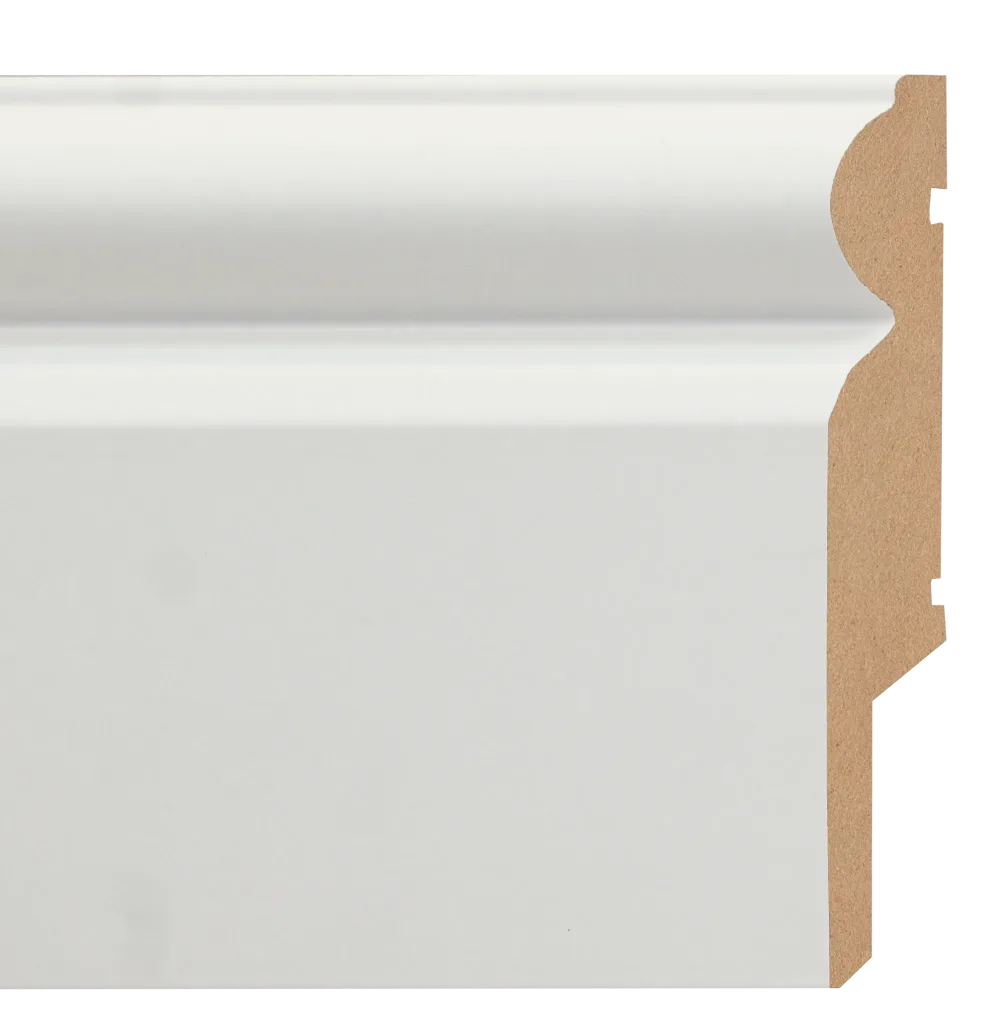 White MDF Torus Skirting Board 113 × 14 mm – Pack of 5