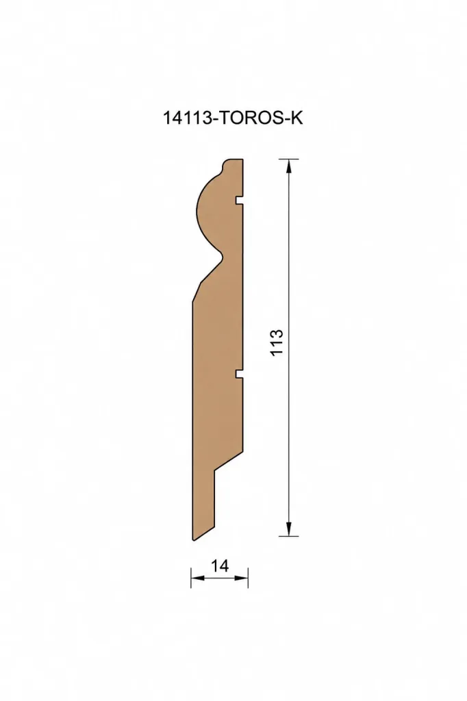 White MDF Torus Skirting Board 113 × 14 mm – Pack of 5