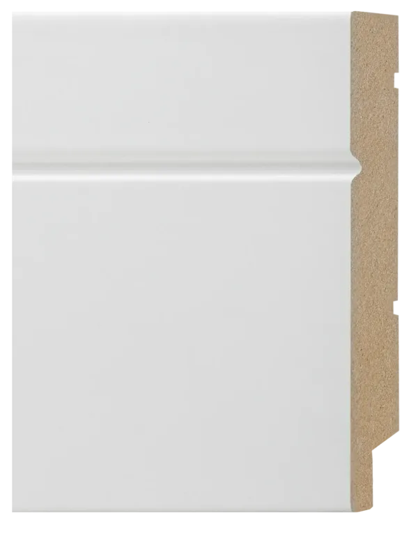 White MDF Grooved Skirting Board 120 × 14 mm – Pack of 5